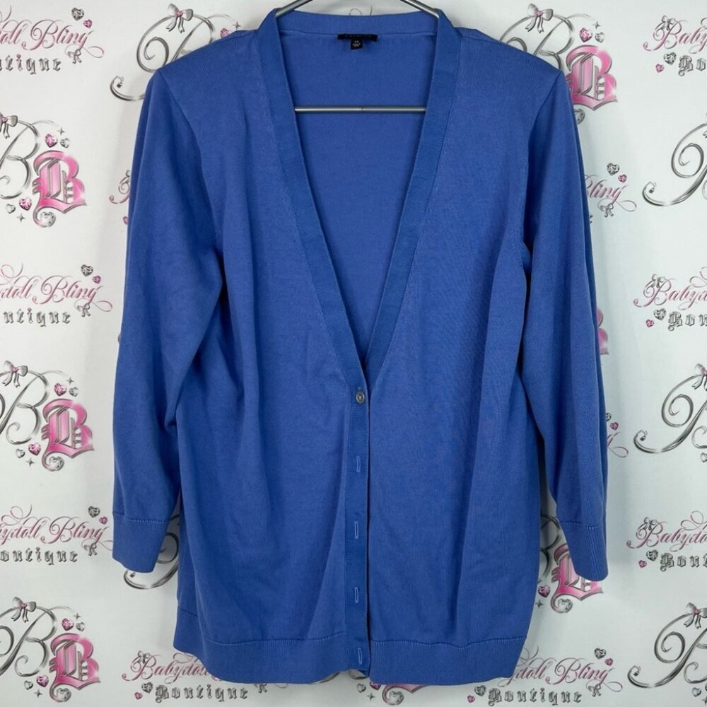 Talbots cardigan button down long sleeve Royal Blue Women's Cardigan Sweater